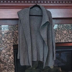 Vince Gray Open-Front Drape Knit Cardigan